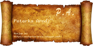 Peterka Arnó névjegykártya